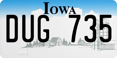 IA license plate DUG735