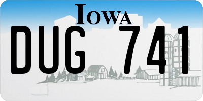 IA license plate DUG741