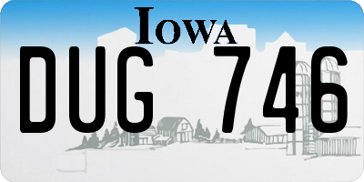 IA license plate DUG746