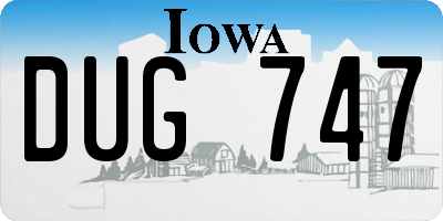 IA license plate DUG747