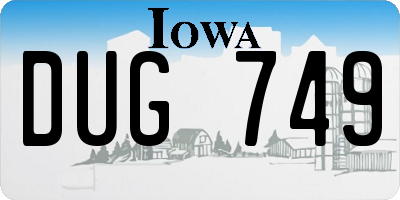 IA license plate DUG749