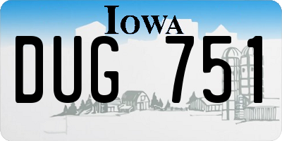 IA license plate DUG751