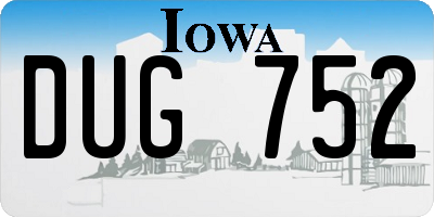 IA license plate DUG752