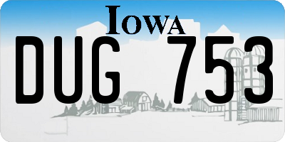IA license plate DUG753