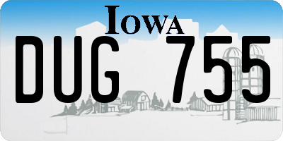 IA license plate DUG755