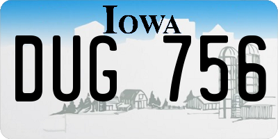 IA license plate DUG756