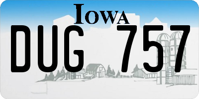 IA license plate DUG757