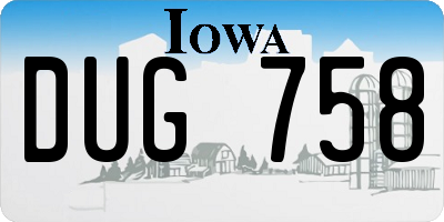 IA license plate DUG758