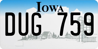 IA license plate DUG759
