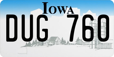 IA license plate DUG760