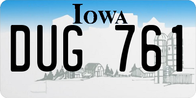 IA license plate DUG761