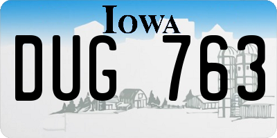 IA license plate DUG763