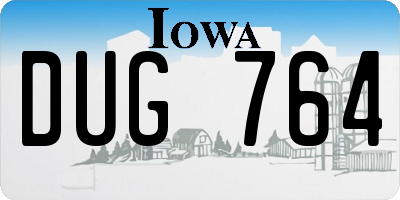 IA license plate DUG764