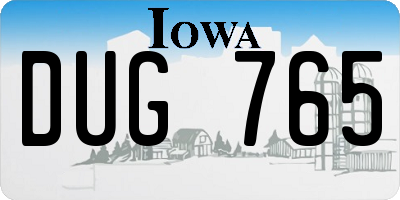 IA license plate DUG765