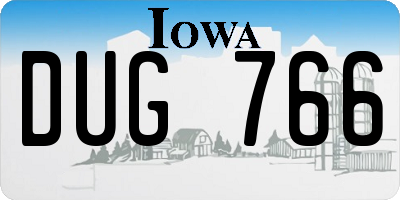 IA license plate DUG766
