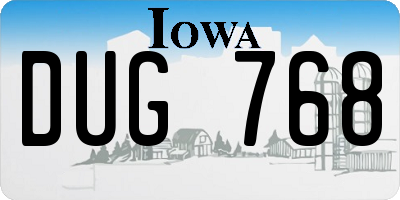 IA license plate DUG768