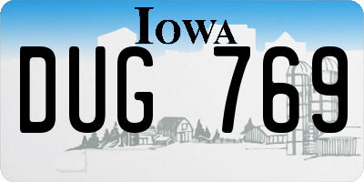 IA license plate DUG769