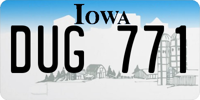 IA license plate DUG771