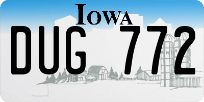 IA license plate DUG772