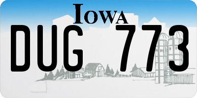IA license plate DUG773