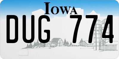 IA license plate DUG774