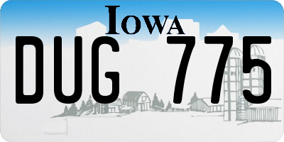 IA license plate DUG775