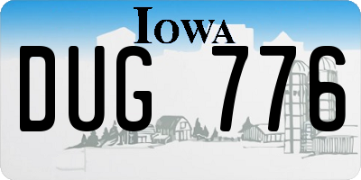 IA license plate DUG776