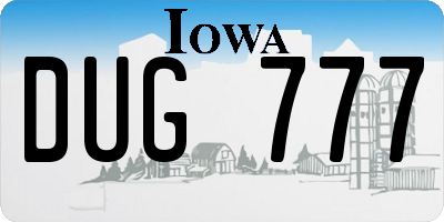IA license plate DUG777
