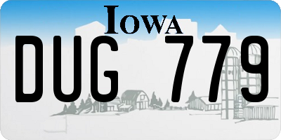 IA license plate DUG779