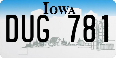 IA license plate DUG781