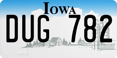IA license plate DUG782