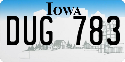 IA license plate DUG783