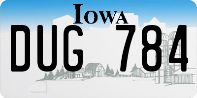 IA license plate DUG784
