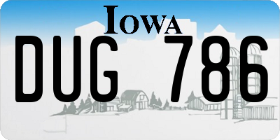 IA license plate DUG786
