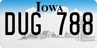 IA license plate DUG788