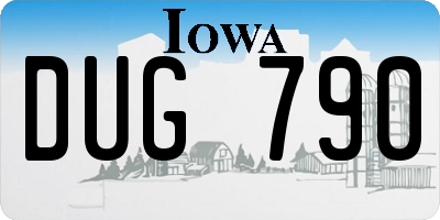 IA license plate DUG790