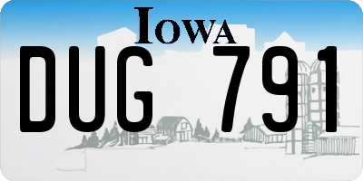 IA license plate DUG791