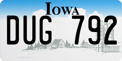 IA license plate DUG792