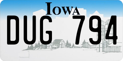 IA license plate DUG794