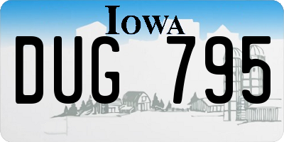 IA license plate DUG795
