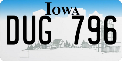 IA license plate DUG796