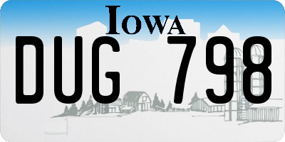 IA license plate DUG798