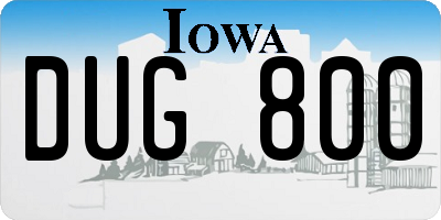 IA license plate DUG800