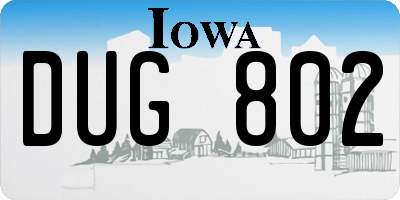 IA license plate DUG802