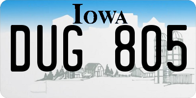 IA license plate DUG805