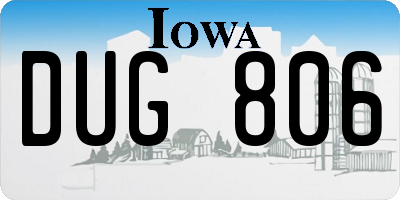 IA license plate DUG806
