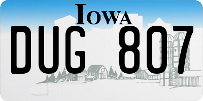 IA license plate DUG807