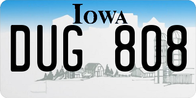 IA license plate DUG808
