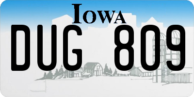 IA license plate DUG809