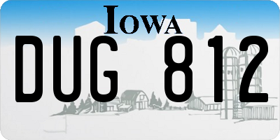 IA license plate DUG812